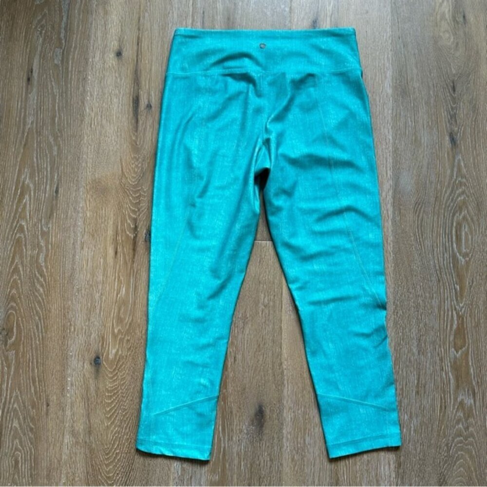 90 Degree By Reflex Aqua Blue Crop Yoga Leggings Athleisure Capri Pants - XS - Picture 5 of 11